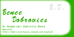 bence dobrovics business card